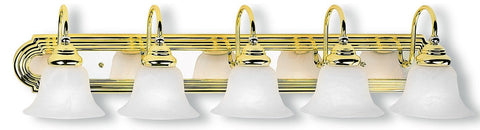 Livex Belmont 5 Light PB & Polished Chrome Bath Light - C185-1005-25