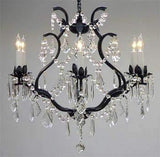 Set of 2-1 Wrought Iron Crystal Chandelier Lighting Chandeliers H30 x W28 and 1 Wrought Iron Cyrstal Chandelier Lighting H 19" W 20" - Great for Bedroom, Kitchen, Dining Room, Living Room, and More! - A500-1EA 3034/8+4 + 1EA 3530/6