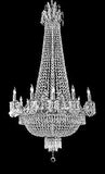 Set of 2-1 French Empire Silver Crystal Chandelier Lighting W 25" H52" 12 Lights - Great for The Dining Room, Foyer, Entry Way, Living Room and 1 French Empire Silver Crystal Chandelier Light 25X32 - A500-1EA C7/CS/1280/8+4 + 1EA CS/1280/8+4