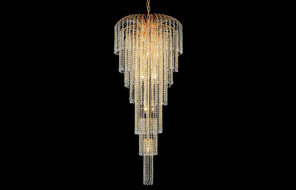 C121-6801G25G/RC - Regency Lighting: Falls 11 light Gold Chandelier Clear Royal Cut Crystal