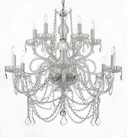 Murano Venetian Style All-Crystal Chandelier - A500-Silver/4/385/6+6