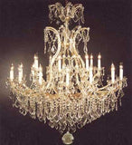 Swarovski Crystal Trimmed Chandelier Chandelier Crystal Chandeliers Lighting Dressed W/ Swarovski Crystal H52" W46" - A500-52/2Mt/24+1Sw