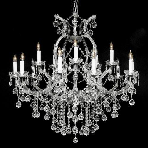 New Crystal Chandelier 37X38 W/Crystal Balls - A500-Silver/Balls//21510/15+1