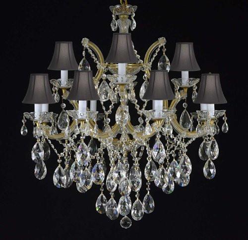 Maria Theresa Chandelier Crystal Lighting Chandeliers With Shades H30" X W28" - A500-Blackshades/21532/12+1