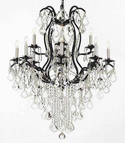 Wrought Iron Chandeliers Lighting Spectra (Tm) Crystal- Crystal Quality Swarovski - A500-B12/3034/8+4Sw