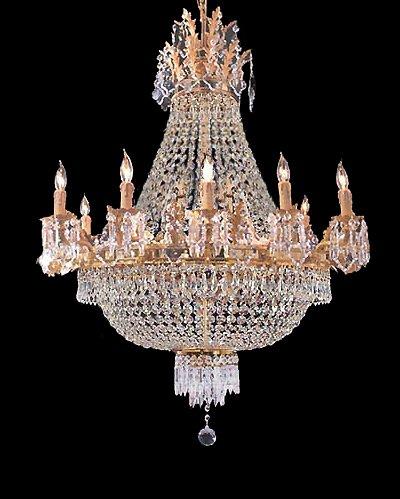 FRENCH EMPIRE GOLD CRYSTAL CHANDELIER CHANDELIERS LIGHTING W25 X H26 12 LIGHTS - A500-C3/1280/8+4