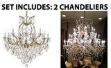 Set of 2-1 Maria Theresa Crystal Lighting Chandeliers Lights Fixture Ceiling Lamp H38" X W37" and 1 Large Foyer/Entryway Maria Theresa Empress Crystal (tm) Chandelier Chandeliers Lighting H 52 W 52 - 1EA 1/21510/15+1 + 1EA 918/36 A500-