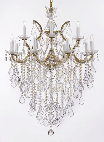 Maria Theresa Chandelier Lights Fixture Pendant Ceiling Lamp Dressed HT 40" WD 28" - Good for Dining Room, Foyer, Entryway, Living Room and More! - A500-B12/21532/12+1
