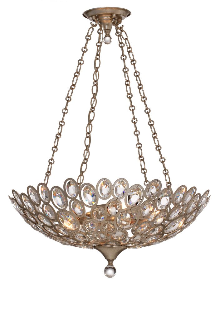5 Light Distressed Twilight Eclectic Chandelier Draped In Hand Cut Crystal  - C193-7587-DT