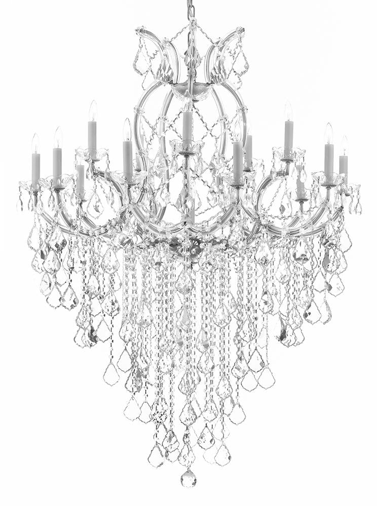 Maria Theresa Chandelier Empress Crystal (Tm) Lighting Chandeliers H50" X W37" Great For Large Foyer / Entryway - A500-B12/Silver/21510/15+1