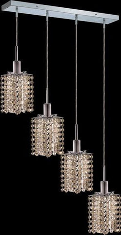 C121-1284D-O-P-GT/RC By Elegant Lighting Mini Collection 4 Lights Pendant Chrome Finish