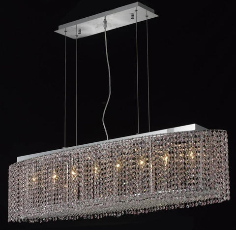 C121-1292D46C-JT/RC By Elegant Lighting Moda Collection 8 Light Chandeliers Chrome Finish
