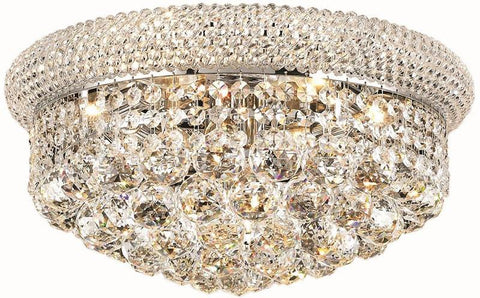ZC121-V1800F16C/EC By Elegant Lighting - Primo Collection Chrome Finish 8 Lights Flush Mount