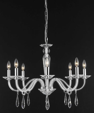 C121-6908D29WH/EC By Elegant Lighting Avalon Collection 8 Light Chandeliers White Finish